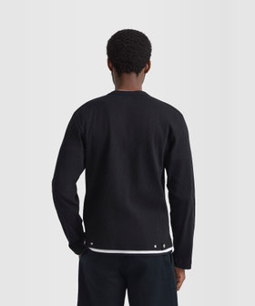 HOMME メンズ メンズ コットン リブ カーディガンプレッション ブラック