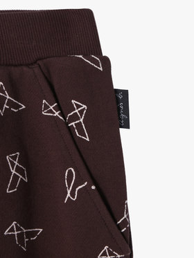ENFANT ユニセックス 【Outlet】キッズ プリント コットン フルレングス パンツ ブラウン系その他