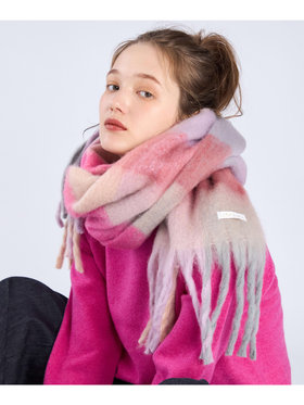 To b. by agnès b. WEB限定 ブロックチェック ストール ベージュ系その他