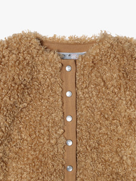 ENFANT ベビー 【Outlet】ベビー ファー 長袖 カーディガンプレッション ベージュ