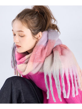 To b. by agnès b. WEB限定 ブロックチェック ストール ベージュ系その他