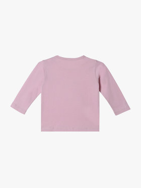 ENFANT ベビー ベビー ロゴ ハート プリント コットン 長袖 Tシャツ ピンク