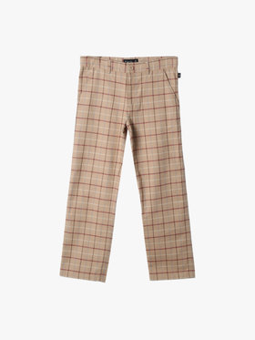 ENFANT ユニセックス 【Outlet】キッズ チェック コットン フルレングス パンツ ベージュ