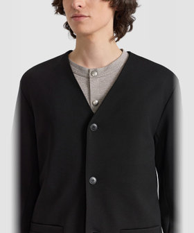 HOMME メンズ メンズ ツイル ジャージー ジャケット "Wase" ブラック