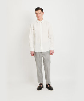 HOMME メンズ メンズ リネンキャンバス 長袖 シャツ "Andr?" ベージュ