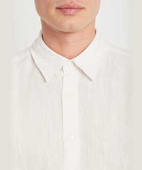 HOMME メンズ メンズ リネンキャンバス 長袖 シャツ "Andr?" ベージュ