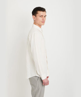 HOMME メンズ メンズ リネンキャンバス 長袖 シャツ "Andr?" ベージュ