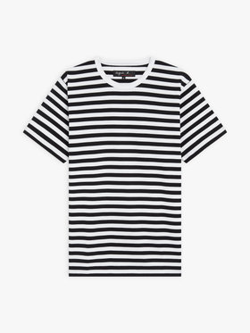 メンズ コットン 細ボーダー 半袖Tシャツ "Coulos"