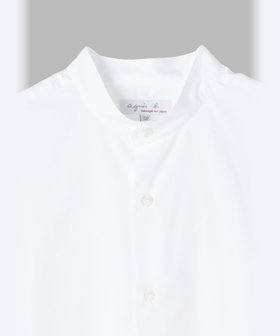 HOMME メンズ メンズ スタンドカラー チュニック ホワイト