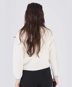 To b. by agnès b. スター 刺繍 ライン コットン 長袖 ニット プルオーバー ホワイト