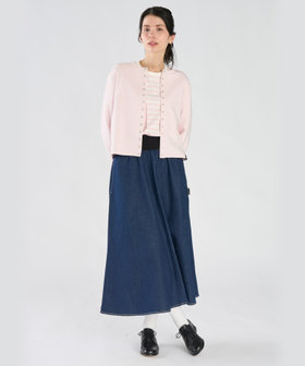 FEMME ウィメンズ WEBスペシャル ロゴ コットン 長袖 カーディガンプレッション ピンク