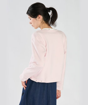 FEMME ウィメンズ WEBスペシャル ロゴ コットン 長袖 カーディガンプレッション ピンク