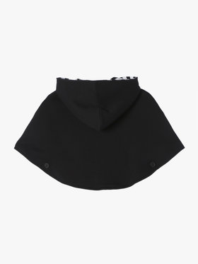 ENFANT ベビー ベビー ”b.b.”ロゴ コットン リバーシブル ポンチョ ブラック