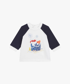 ENFANT ベビー ベビー ラグラン コットン 長袖 Tシャツ ホワイト