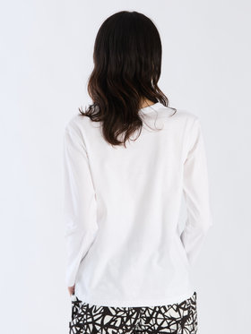 FEMME ウィメンズ アイコニック プリント コットン 長袖 Tシャツ ”Sarajevo heart” ホワイト