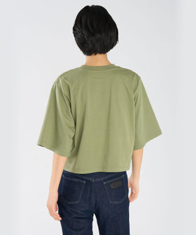 FEMME ウィメンズ ロゴ コットン 5分袖 Tシャツ "Yoko" カーキ