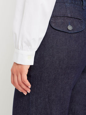 FEMME ウィメンズ コットン オープンカラー 長袖 ブラウス ホワイト