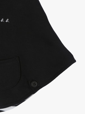 ENFANT ベビー ベビー ”b.b.”ロゴ コットン リバーシブル ポンチョ ブラック