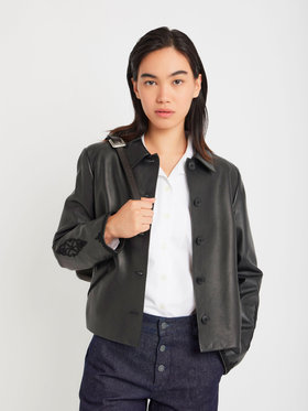 FEMME ウィメンズ コットン オープンカラー 長袖 ブラウス ホワイト