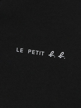 ENFANT ベビー ベビー ”b.b.”ロゴ コットン リバーシブル ポンチョ ブラック