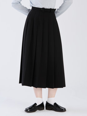 To b. by agnès b. 【Outlet】ダブルクロス プリーツ スカート ブラック