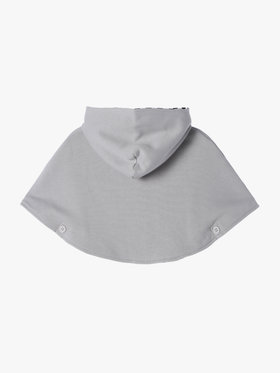 ENFANT ベビー ベビー ”b.b.”ロゴ コットン リバーシブル ポンチョ グレー