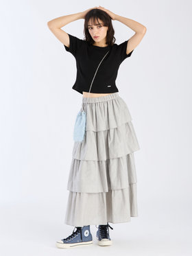 To b. by agnès b. 【Outlet】ワッフル コンパクト 半袖 Tシャツ ブラック