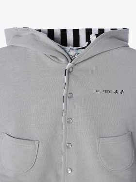 ENFANT ベビー ベビー ”b.b.”ロゴ コットン リバーシブル ポンチョ グレー