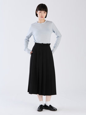 To b. by agnès b. 【Outlet】ダブルクロス プリーツ スカート ブラック