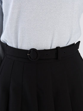 To b. by agnès b. 【Outlet】ダブルクロス プリーツ スカート ブラック