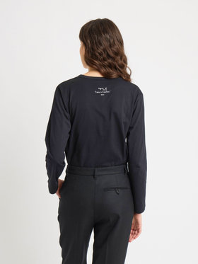 FEMME ウィメンズ コットン プリント 長袖 アーティスト Tシャツ ”Gouh” ブラック