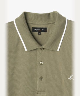 HOMME メンズ メンズ "b."ロゴ 刺繍 コットン 半袖 ポロシャツ "Brazilia" グリーン系その他