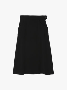 FEMME ウィメンズ ブラック トリアセテート クレープ フレア スカート ブラック