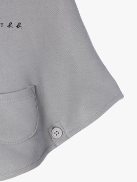 ENFANT ベビー ベビー ”b.b.”ロゴ コットン リバーシブル ポンチョ グレー