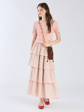 To b. by agnès b. 【Outlet】ワッフル コンパクト 半袖 Tシャツ ピンク