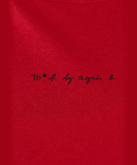 To b. by agnès b. ミニロゴ プリント コットン タンクトップ レッド