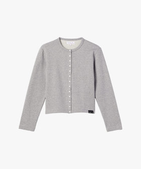 FEMME ウィメンズ WEB限定 ロゴ コットン 長袖 カーディガンプレッション グレー