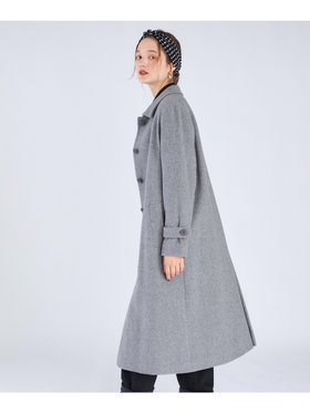 To b. by agnès b. ラムウールロングコート グレー