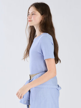 To b. by agnès b. 【Outlet】ワッフル コンパクト 半袖 Tシャツ ブルー