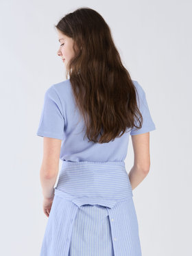 To b. by agnès b. 【Outlet】ワッフル コンパクト 半袖 Tシャツ ブルー