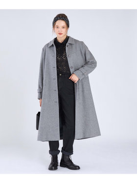 To b. by agnès b. ラムウールロングコート グレー