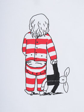 ENFANT ベビー ベビー バックプリント コットン トップス ”bb. avec doudou” ホワイト