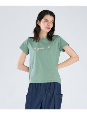 FEMME ウィメンズ ロゴプリント コットン 半袖Tシャツ "Brando" カーキ