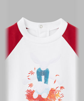 ENFANT ベビー ベビー ラグラン コットン 長袖 Tシャツ ホワイト