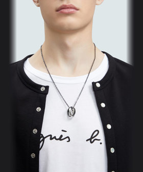 HOMME メンズ メンズ ロゴ レイヤード ネックレス "Compulsion" グレー系その他