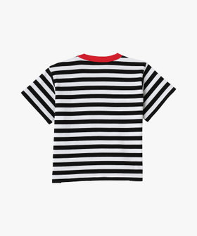 ENFANT ベビー ベビー ボーダー コットン 半袖 Tシャツ ホワイト×ブラック