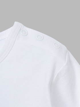 ENFANT ベビー ベビー プリント コットン 長袖 トップス ”Doudou nuages” ホワイト