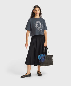 FEMME ウィメンズ イラスト オーガニックコットン 半袖 Tシャツ B. STYLE COURT グレー