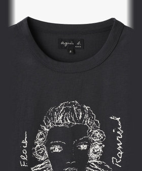 FEMME ウィメンズ イラスト オーガニックコットン 半袖 Tシャツ B. STYLE COURT グレー