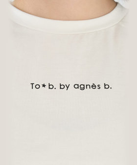 To b. by agnès b. ロゴ コットン フレンチスリーブ トップス ホワイト